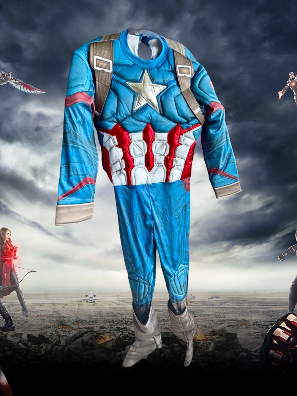 Marvel Captain American Civil War Padded Jumpsuit Only Adult Size Large